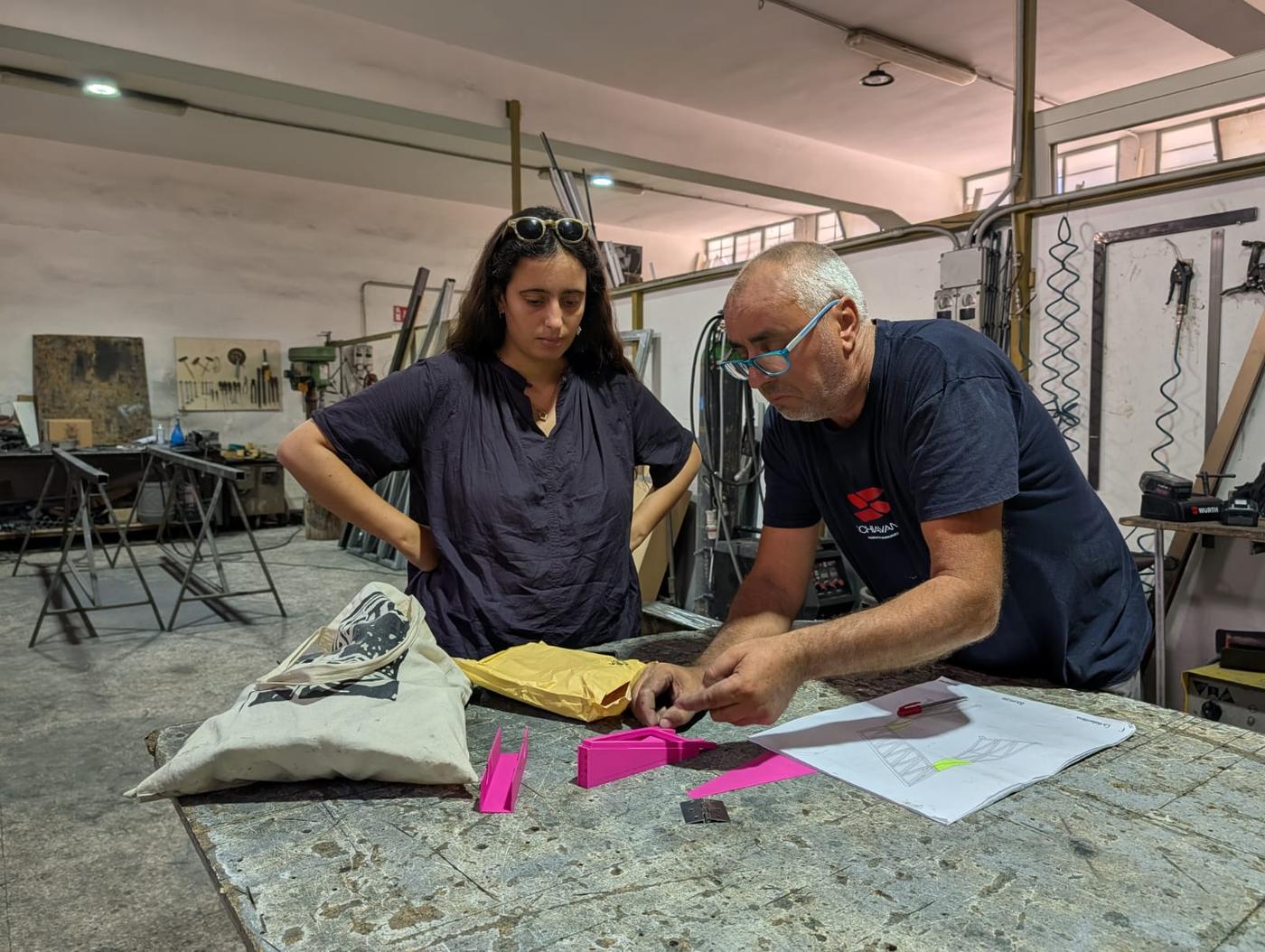 Alice Fialà of Studio GISTO working with Antonio Giaffreda